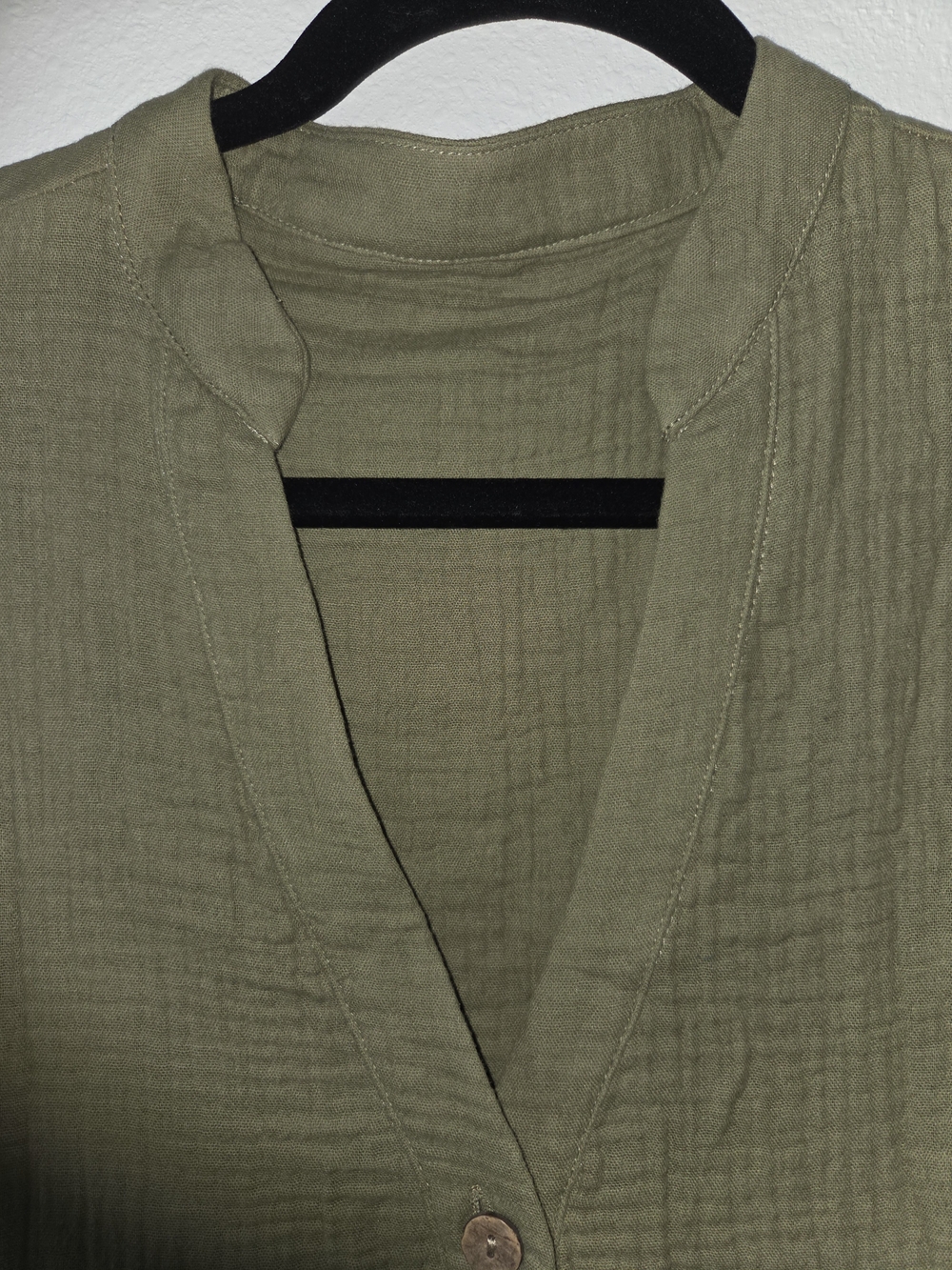 Cupshe Olive Sleeveless Button-Front Ruffle Hem Mini Dress 100 Percent COTTON - Picture 4 of 7